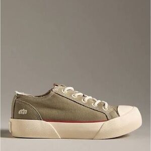 Goodnews, Chunky, Tan Canvas Sneakers with Bone Soles